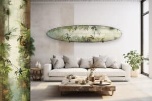 Planche de surf de décoration bois